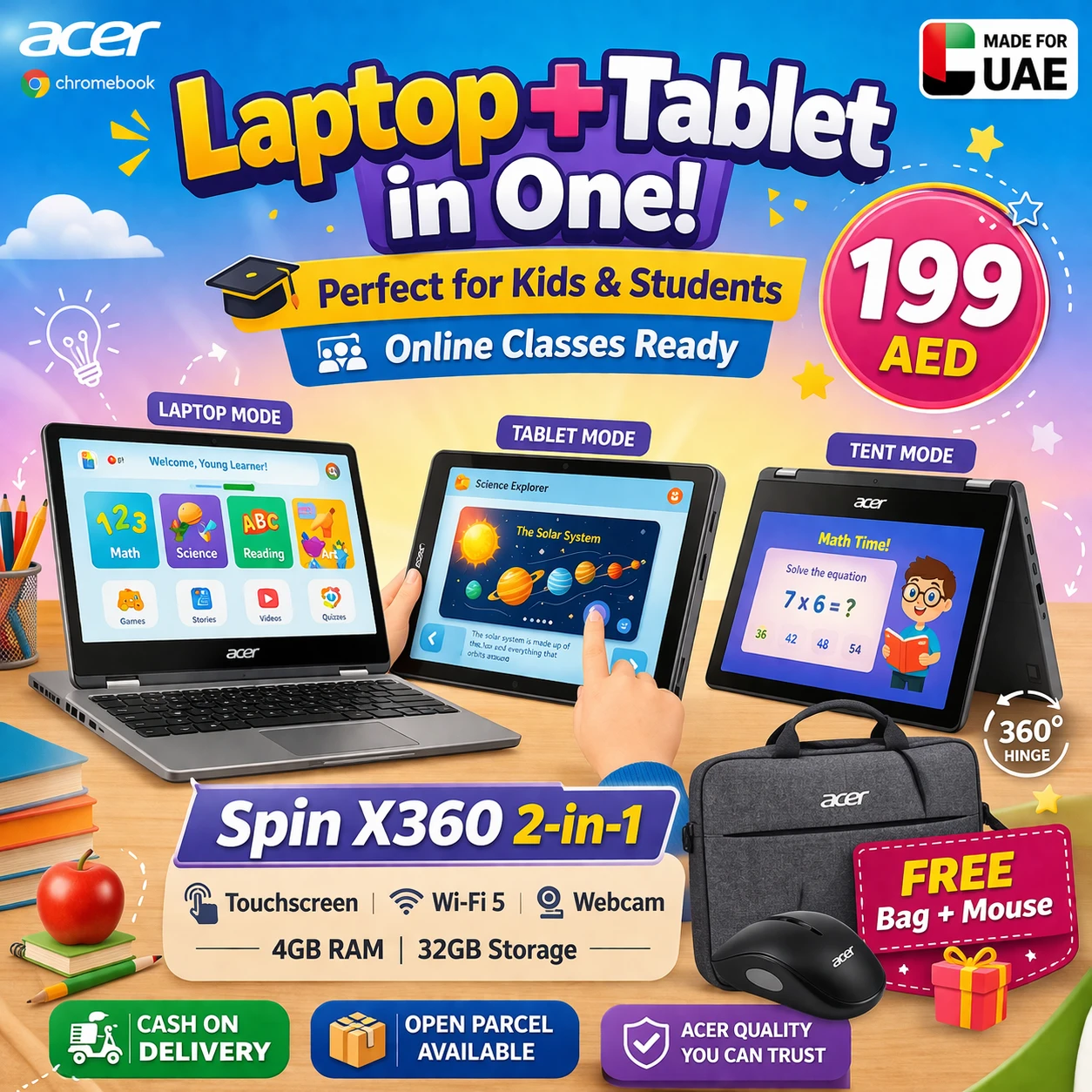 Acer Chromebook Spin 511 — Rugged 2-in-1 for Students