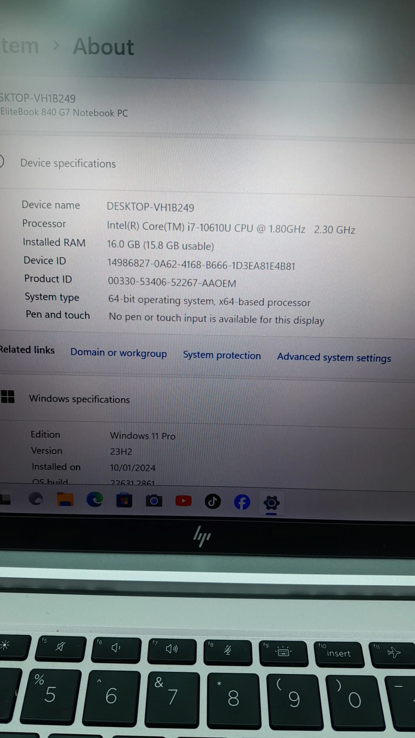 HP EliteBook 840 G7 i5 | 16GB RAM | 512GB SSD - AE Laptop image 6