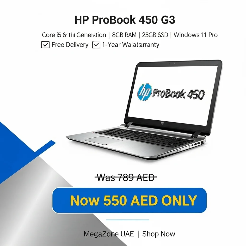 HP ProBook 450 G3 – Core i5 6th Gen | 16GB RAM | 512GB SSD | Windows 11 Pro