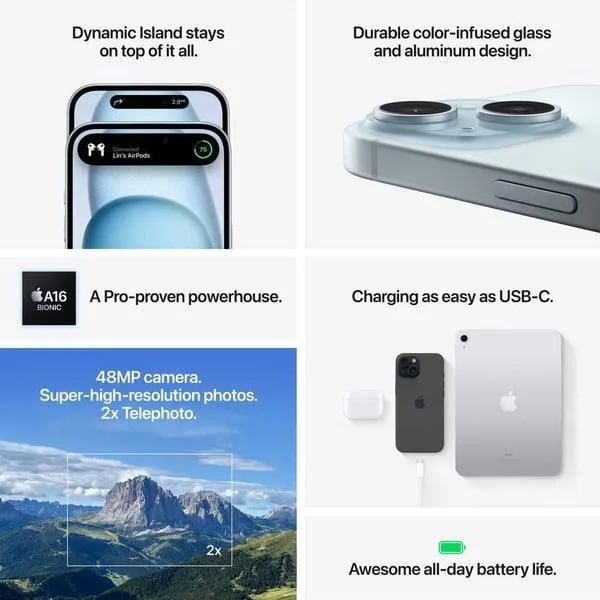 Apple iPhone 15 Plus 5G With FaceTime - International Version - AE Laptop image 6